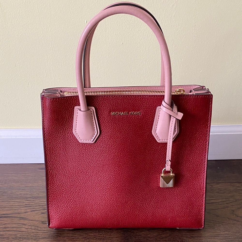 Michael Kors Burgundy and Pink Satchel